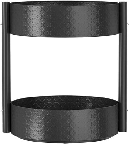 Drehbares Gewürzregal Schwarz Kohlenstoffstahl Lazy Susan Organizer