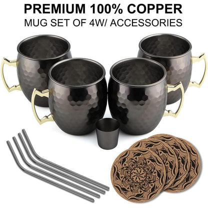 Moscow Mule Becher Set Kupfer Schwarz Geburtstagsgeschenke