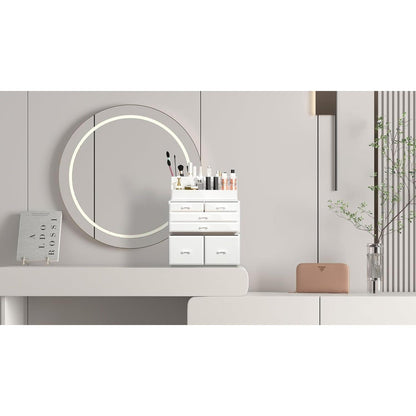 XL Kosmetik Make Up Organizer Weiß 6 Schubladen