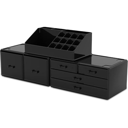 Makeup Organizer XL Schwarz 6 Schubladen