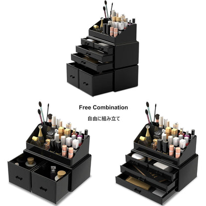 Makeup Organizer XL Schwarz 6 Schubladen