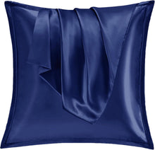 Satin Kissenbezug Set 80x80 2er Weich Silk Pillowcase Navy