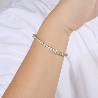 Damen Tennisarmband 14K Gold beschichtet mit Zirkonia Steinen 3mm