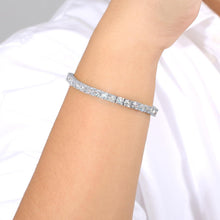 Damen Tennisarmband 14K Weißgold beschichtet Zirkonia Iced