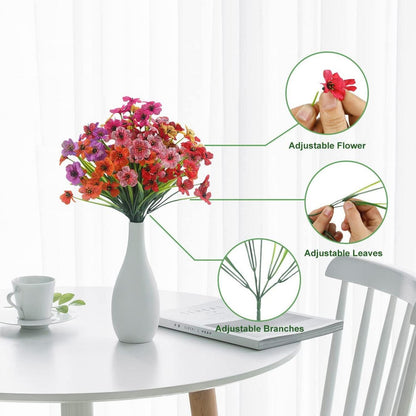 Künstliche UV-beständige Blumen für Draußen, 12 Stück