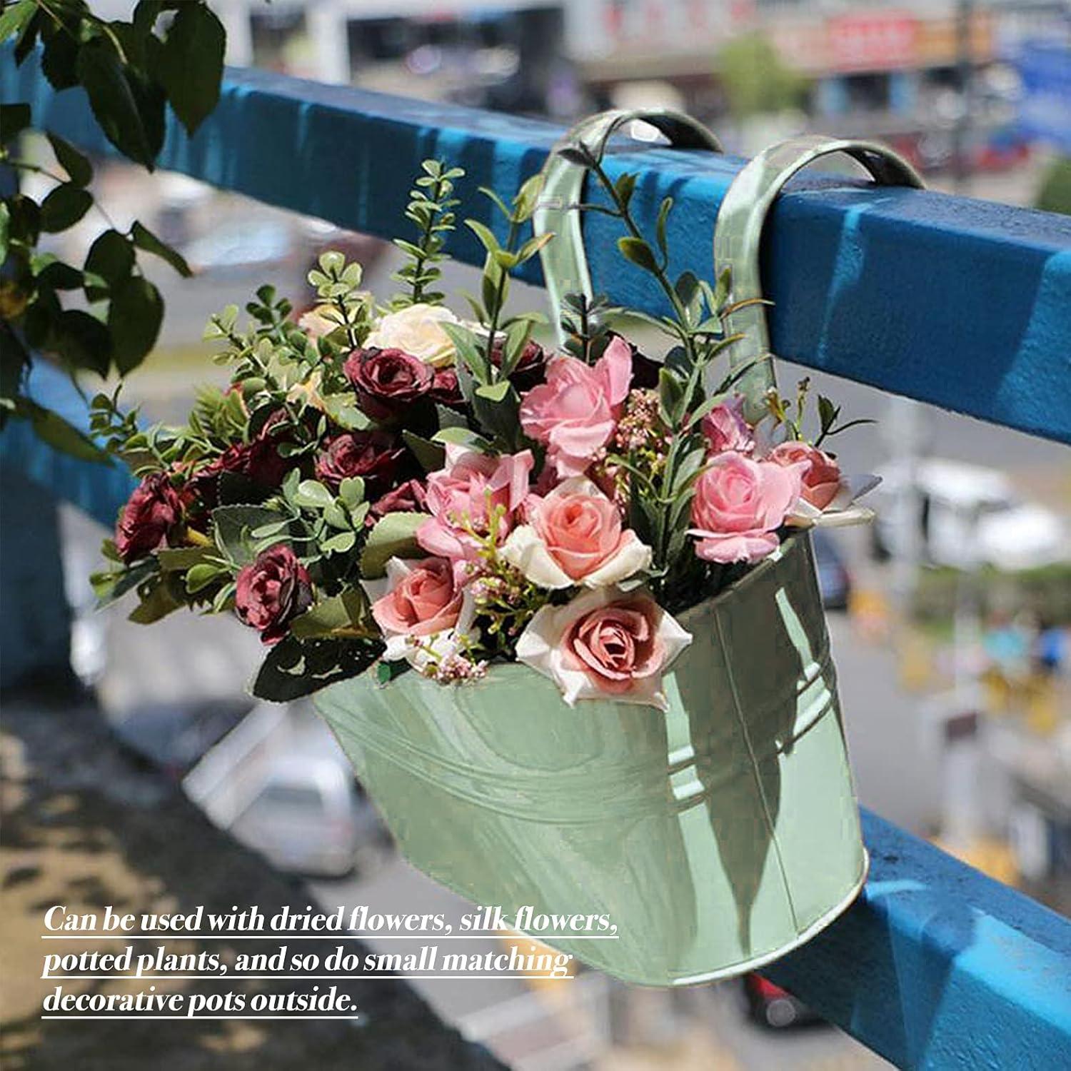 2er Hängender Blumentopf Metall Balkon Garten Wand 27.5*13.9*12cm