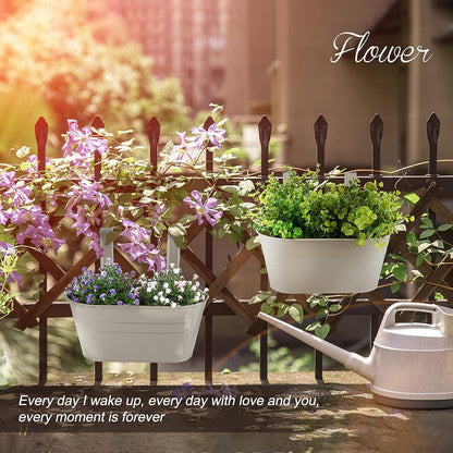 2er Hängender Blumentopf Metall Balkon Garten Wand Innen Außen 27.5*13.9*12cm