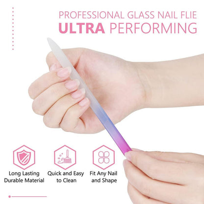 Nagelfeilen-Set 3 Stück Glasfeilen für Nagelpflege & Maniküre