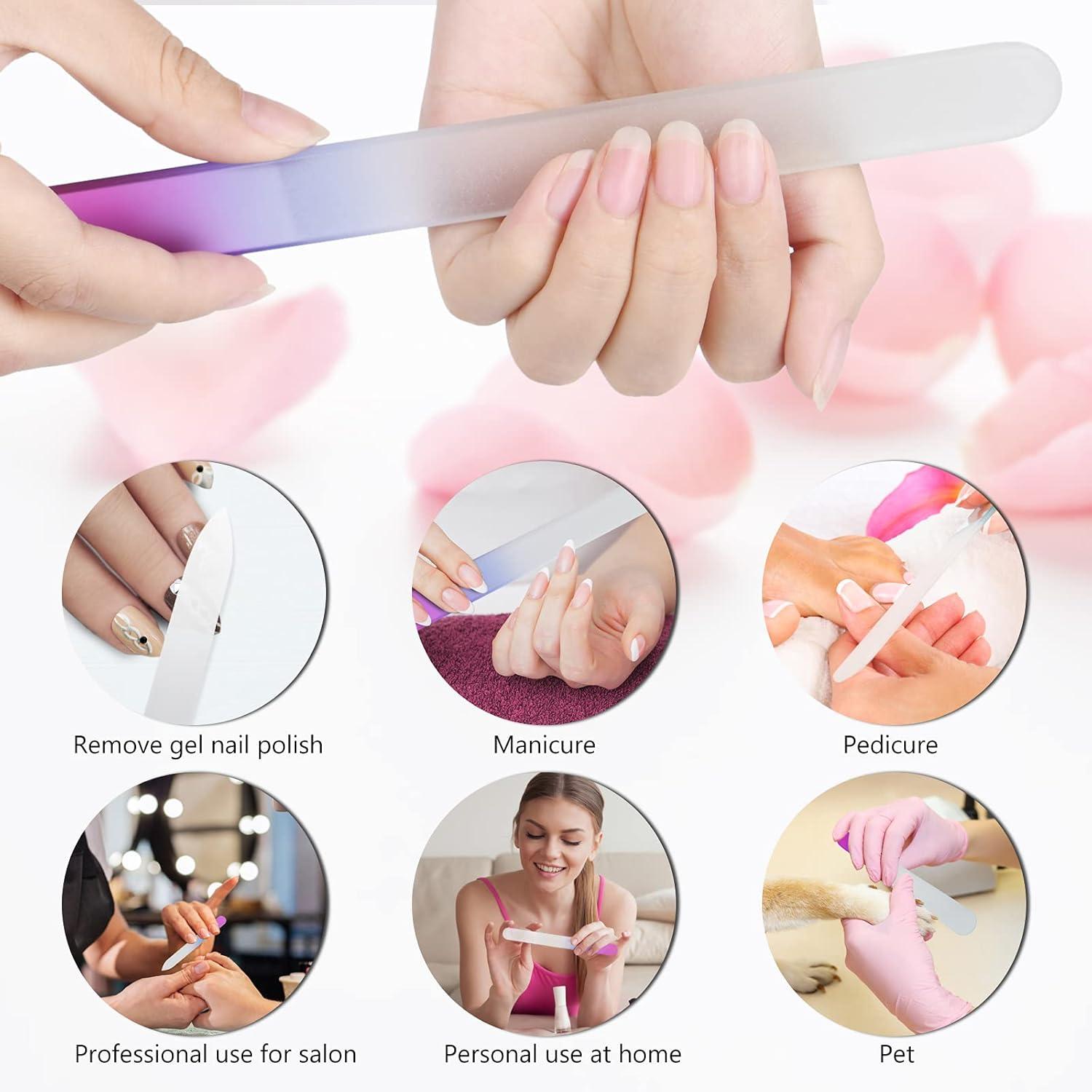 3er Set Glasnagelfeile doppelseitig Nagelfeilen Geschliffen abwaschbar
