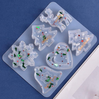 Weihnachts-Thema Silikonform für DIY Backen und Basteln 2er Set