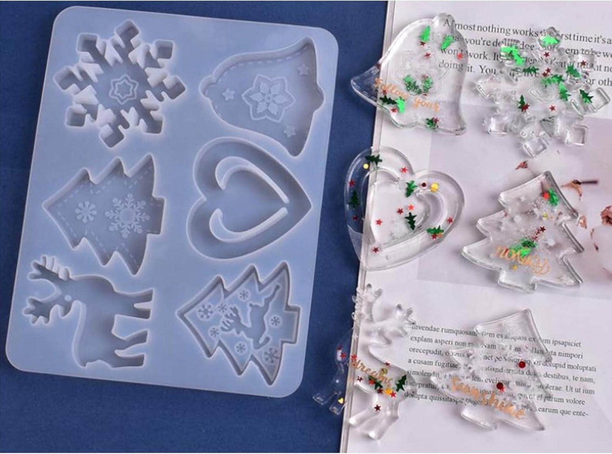 Weihnachten Silikonform Schneeflocke Weihnachtsbaum 2er Set