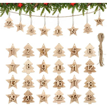 Adventskalender Holzanhänger DIY Weihnachtsdeko 24 Zahlen
