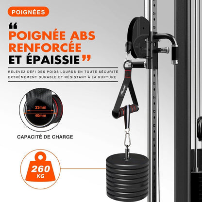 Griffe für Fitness- und Widerstandsbänder, grau/rot, 2er Set