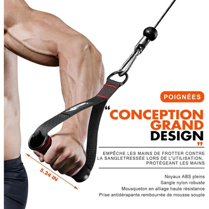 Griffe für Fitness- und Widerstandsbänder, grau/rot, 2er Set