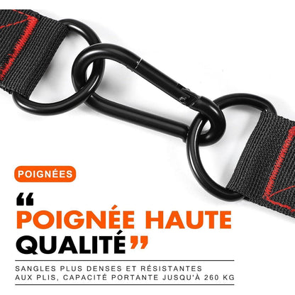 Griffe für Fitness- und Widerstandsbänder, grau/rot, 2er Set