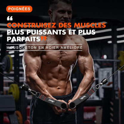 Griffe für Fitness- und Widerstandsbänder, grau/rot, 2er Set