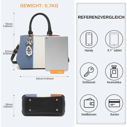Miss Lulu Handtasche Damen Mittelgroß Multicolor Elegant