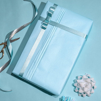 Blau Mattes Geschenkpapier Minirolle Einfarbig Perlmutt 10m