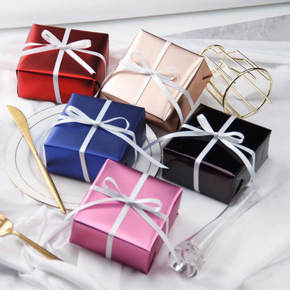Geschenkpapier Rot Metallic – Mini-Rolle 44cm x 10m – Knickfrei