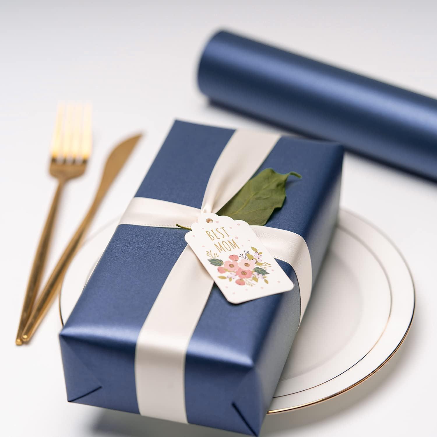 Marineblaues Mattes Geschenkpapier Minirolle Perlmutt Glanzpapier