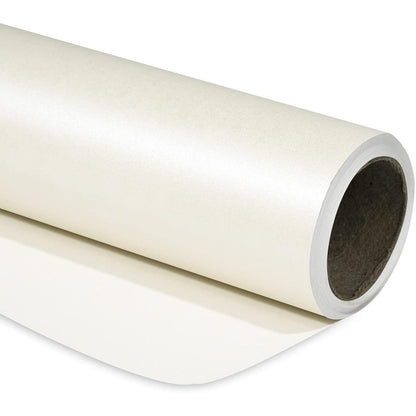 Weißes Mattes Geschenkpapier Minirolle Einfarbig Perlig 43.2