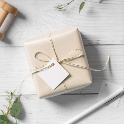 Weißes Perliges Geschenkpapier 43.2 cm x 10 m Minirolle
