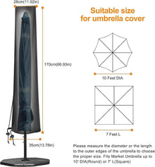 Wetterfeste Schutzhülle Sonnenschirm 170cm, 420D Oxford
