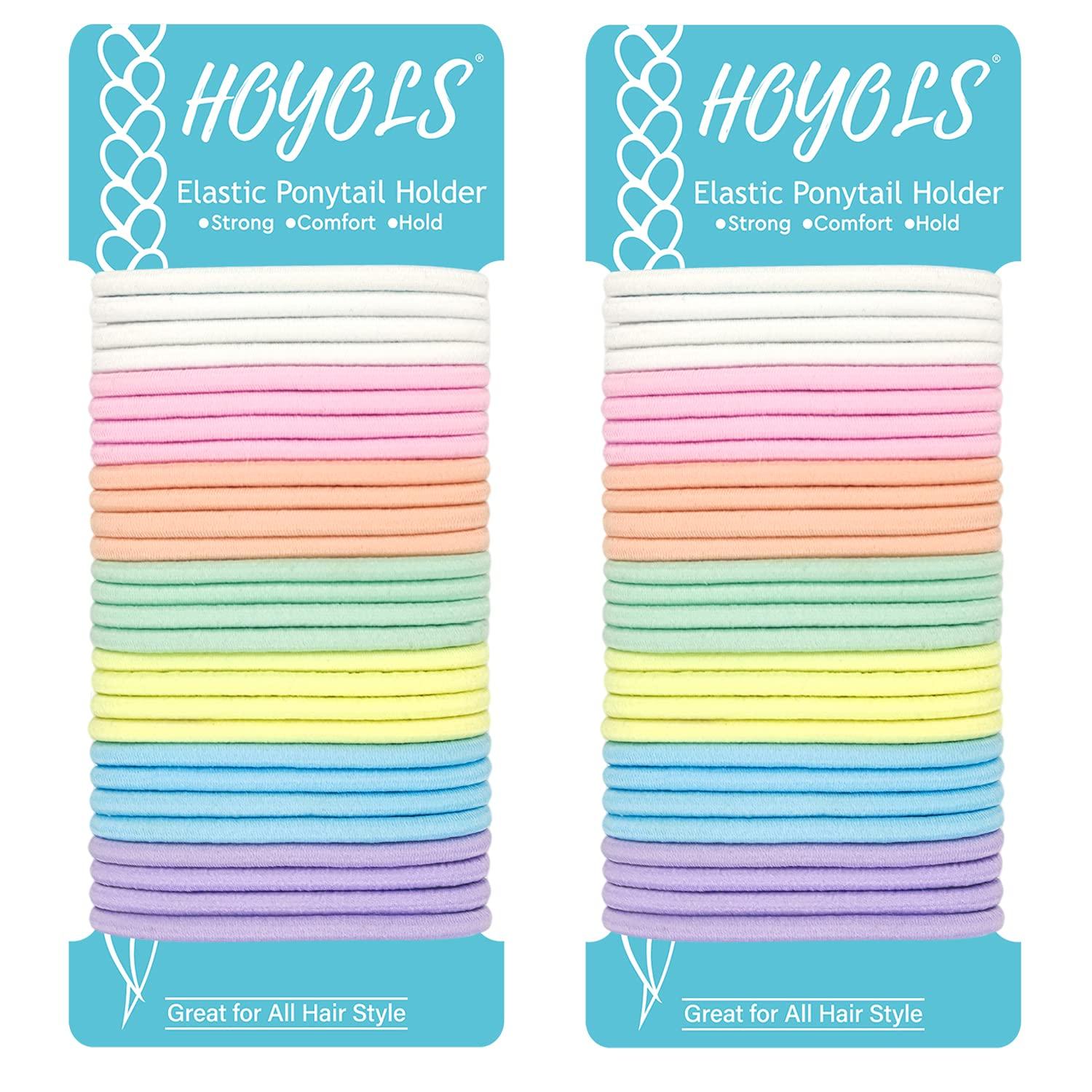 HOYOLS Haargummis für dicke Haare 56 Stück 4mm - 8 Farben