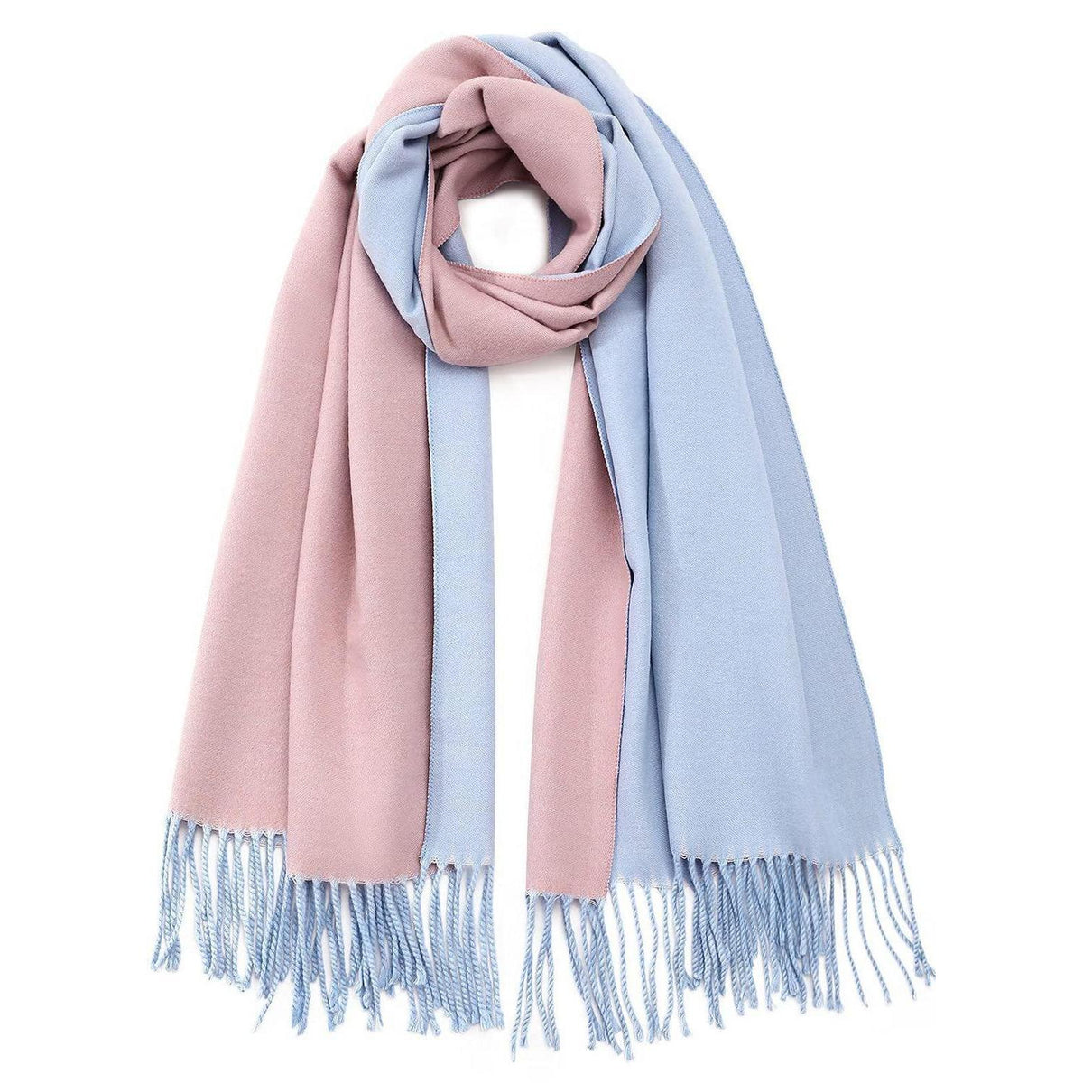 Damen Schal kuschelweich Karo Rosa Blau Elegant Komfortabel