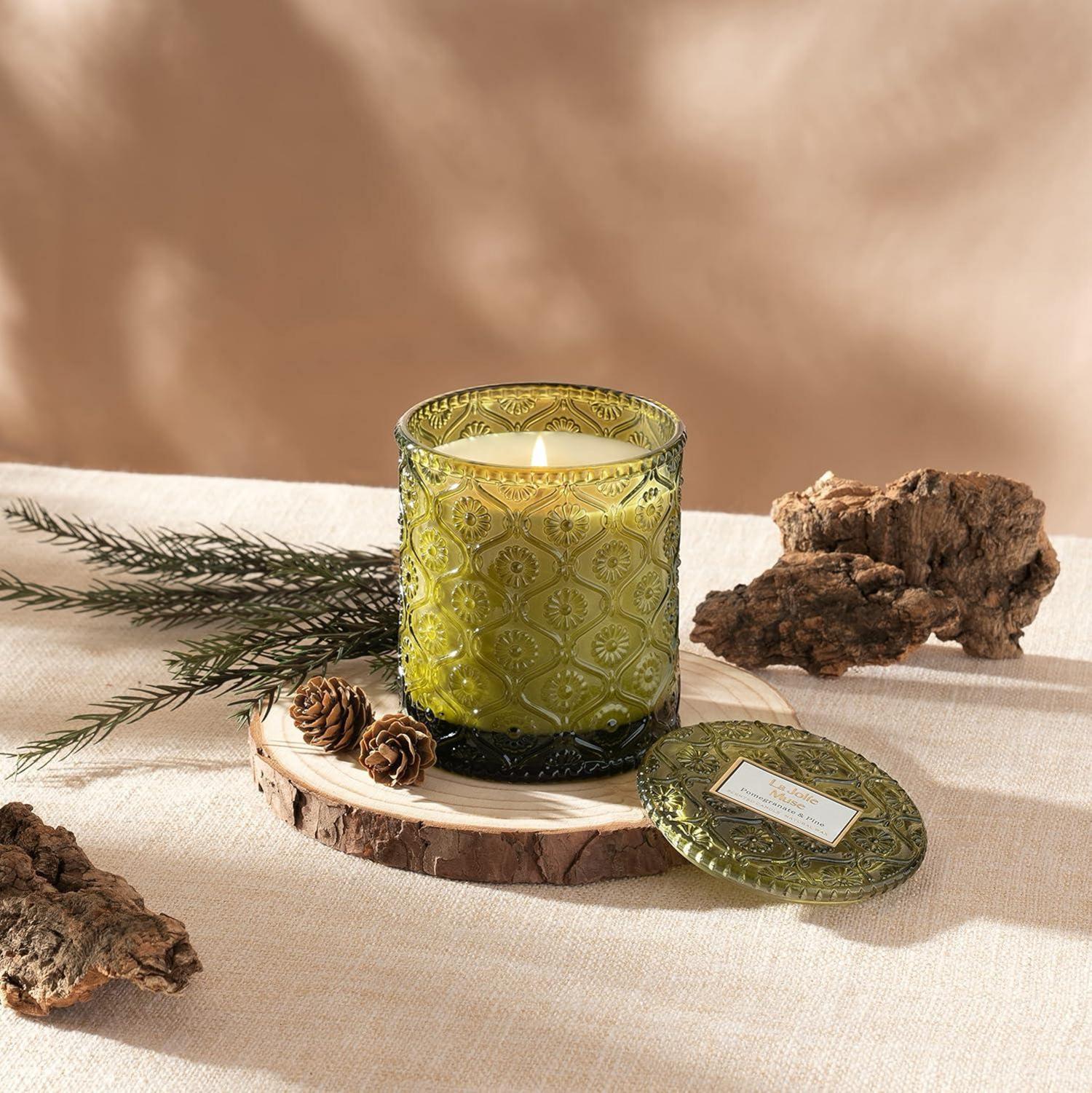 Duftkerze Granatapfel Pinie 230g 55h Brenndauer Glas Winter Weihnachten Geschenk
