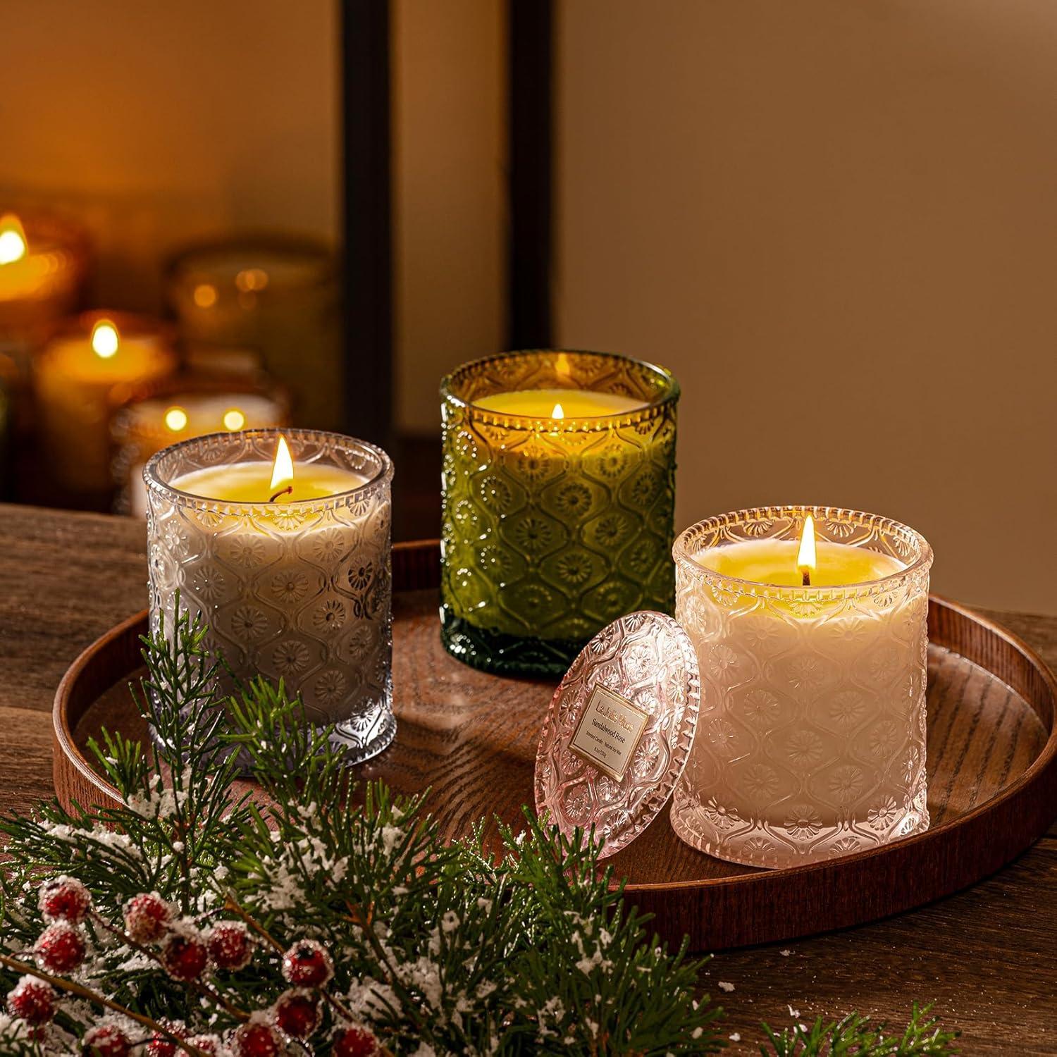 Duftkerze Granatapfel Pinie Glas 230g 55h Brenndauer Weihnachtsgeschenk