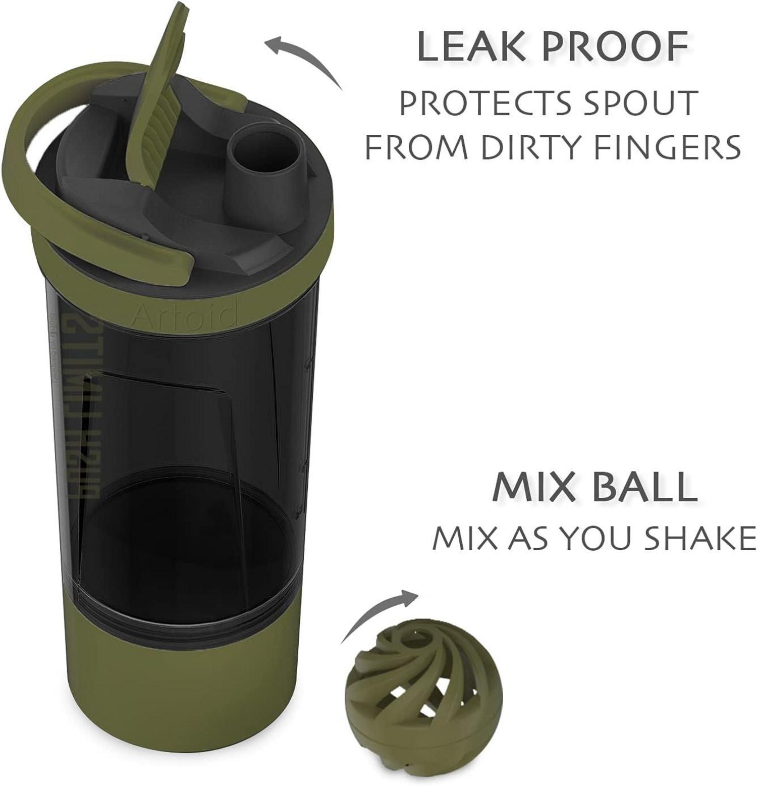 Protein Shaker Flasche 680ml mit Dual Mixing Technology und Twist Lock Protein