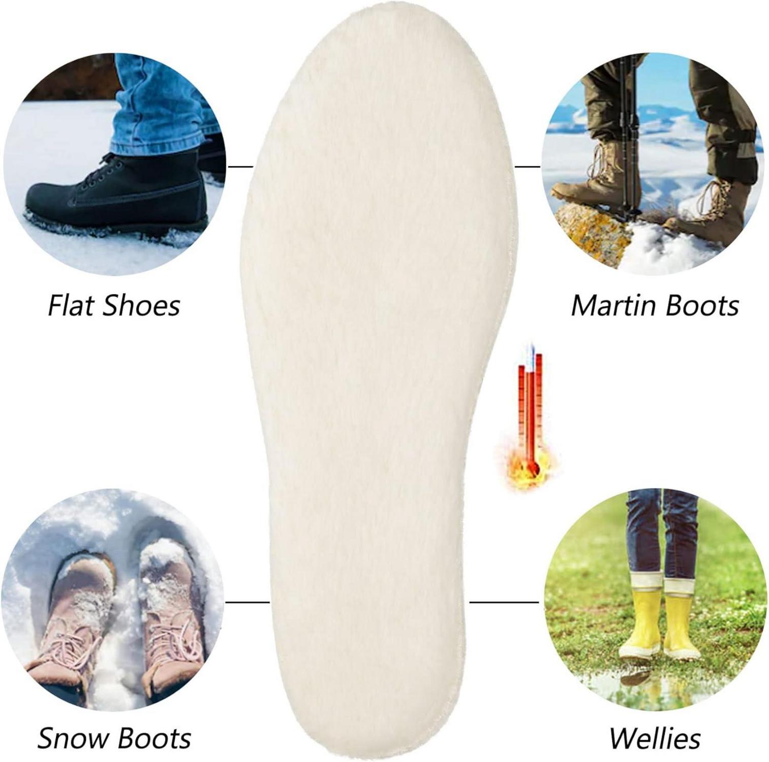 Warme Lammfell Einlegesohlen für Winter Schuhe Gr.28-46