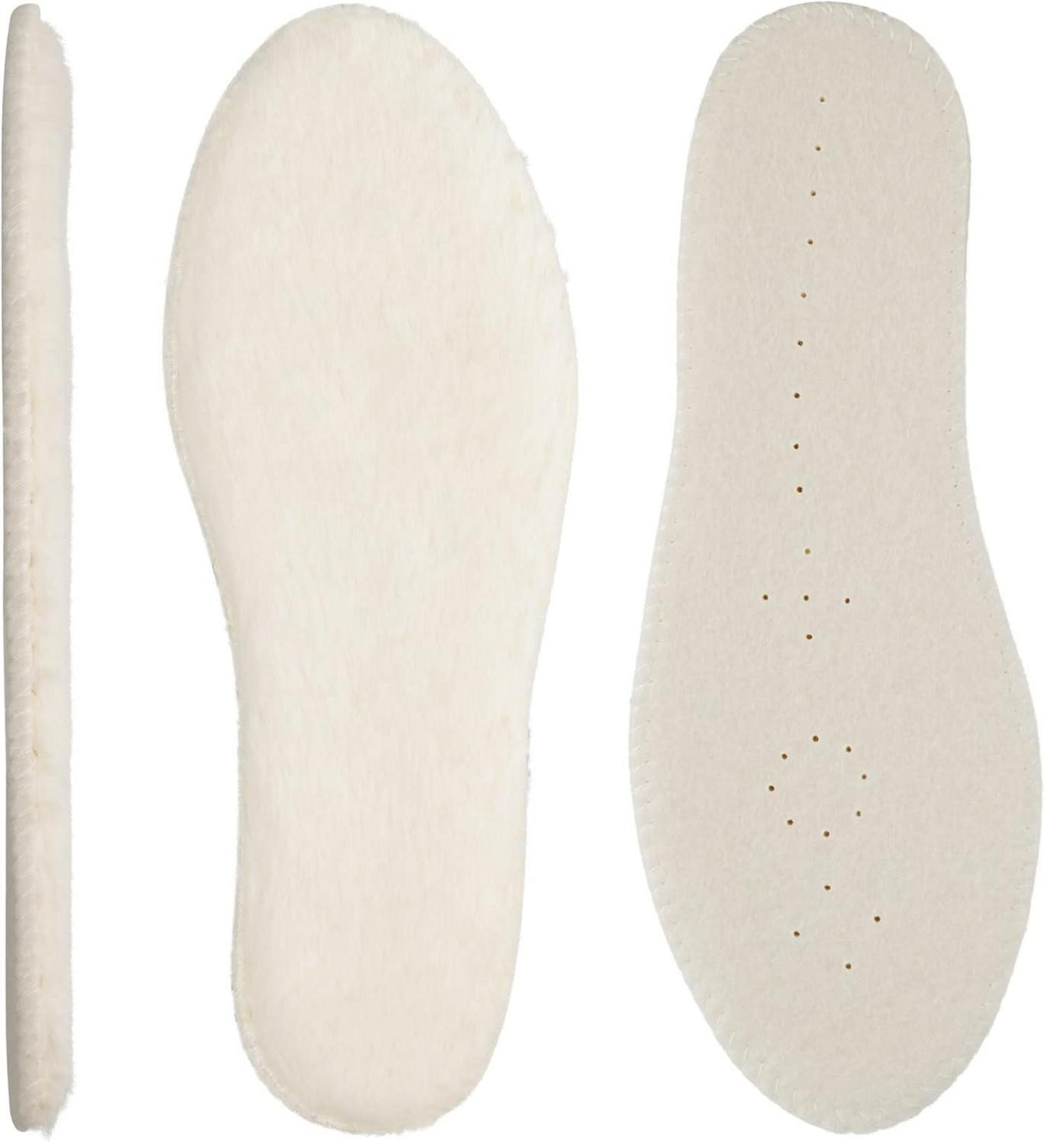 Warme Lammfell Einlegesohlen für Winter Schuhe Gr.28-46
