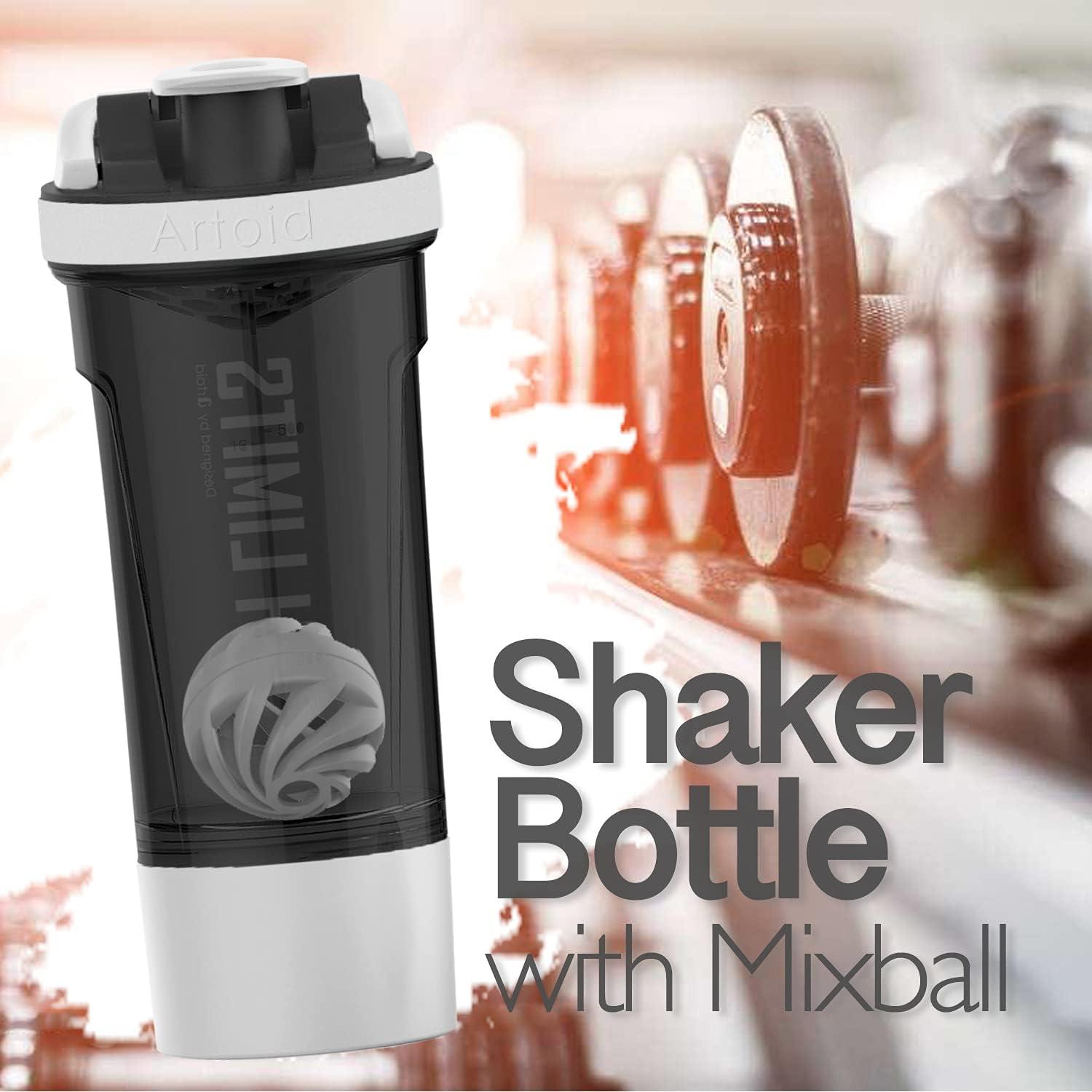 Fitness Protein Shaker Flasche 680ml Dual Mixing Technology Push Limits