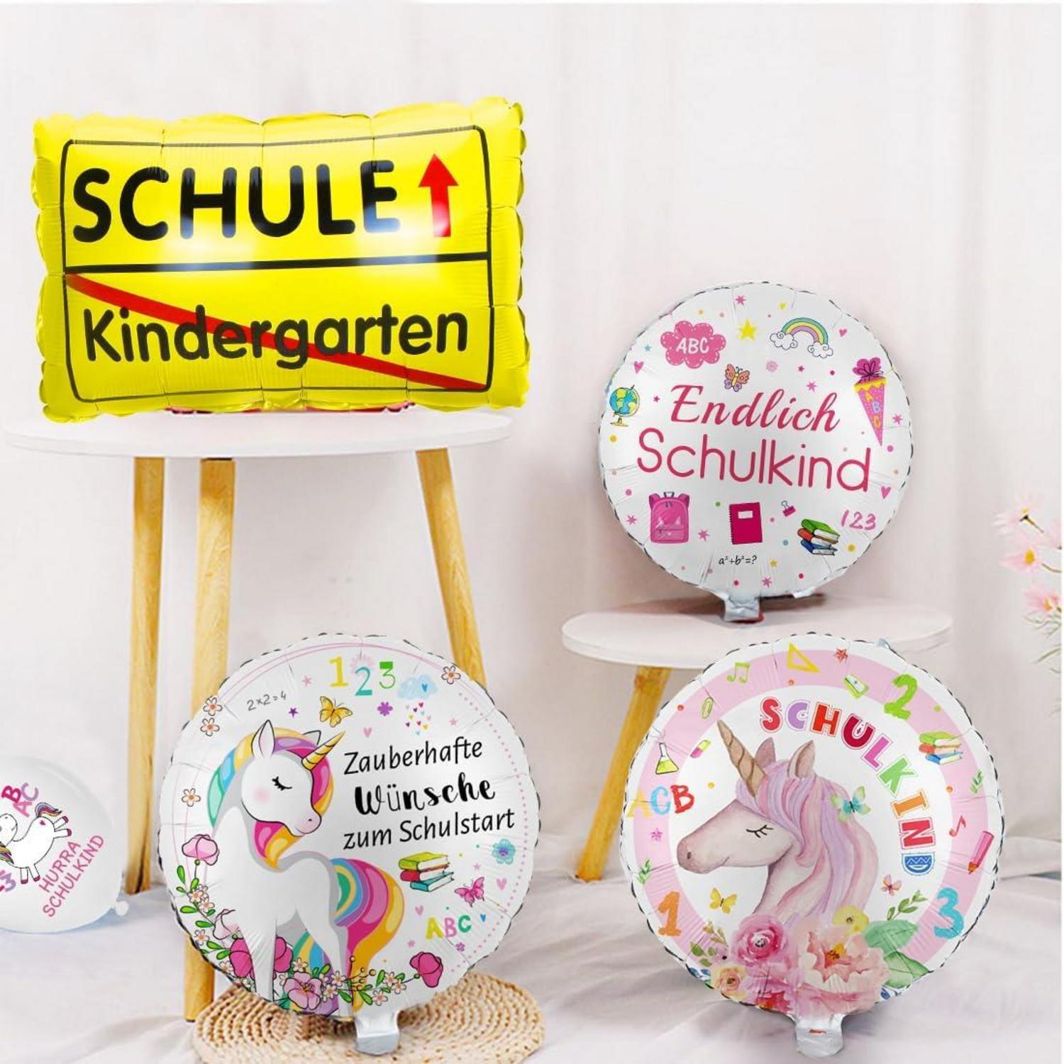 Einschulung Schulanfang Deko Set Mädchen Einhorn Geschenk Folienballon
