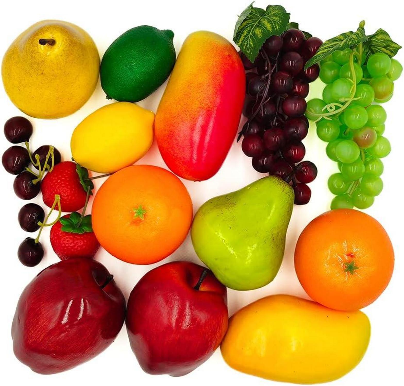 17-teiliges künstliches Obst Deko Set für Fotografie & Zuhause