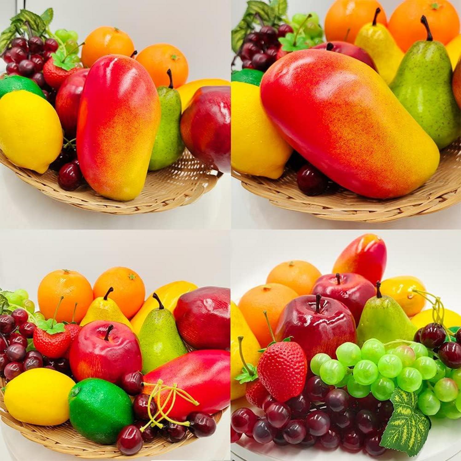 Laiiqi 17-teiliges künstliches Obst Set für Fotografie und Dekoration - Realistische Früchte aus hochwertigem Material