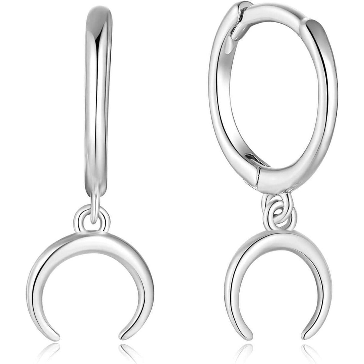 Creolen Mond Silber Gold 925 Sterling Silber Hypoallergen