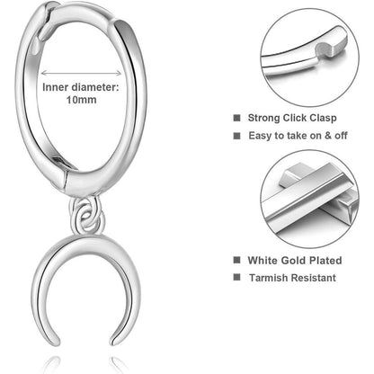 Creolen Mond Silber Gold 925 Sterling Silber Hypoallergen