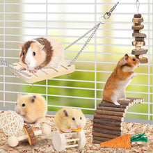 Holz-Hamster-Spielzeug-Set für kleine Nagetiere - Zahnpflege