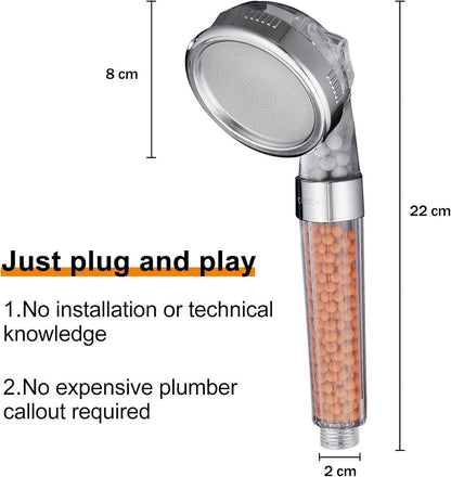 Duschkopf Hochdruck Filtration Handbrause 3 Auslassmodi Badezimmer