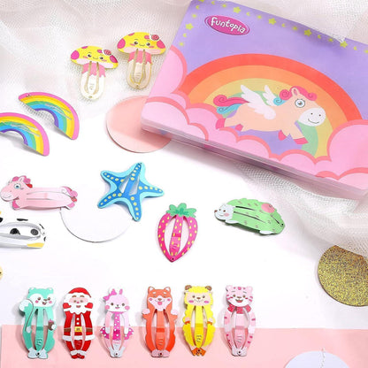 Haarspangen Mädchen 100 Stück Karikatur Tiere Metall