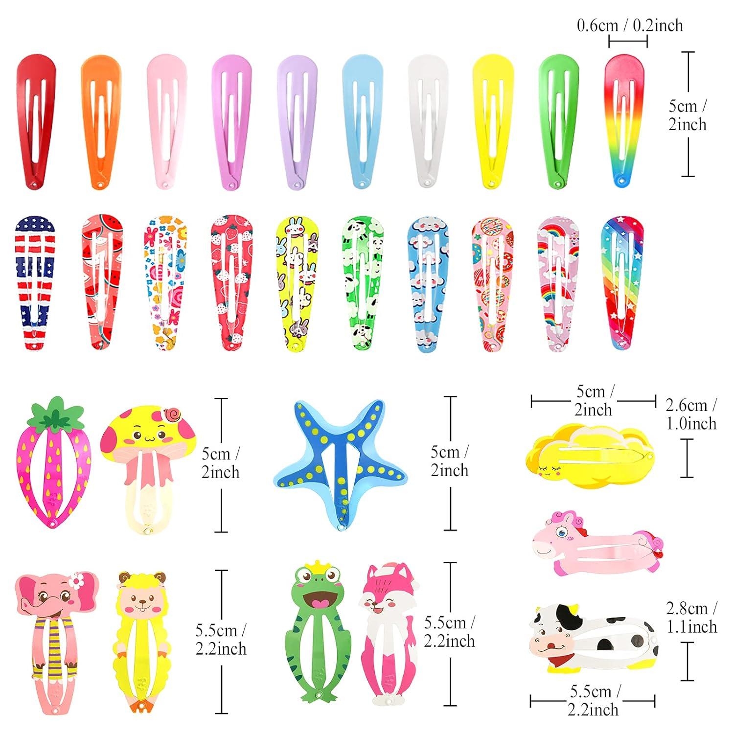 100er Haarspangen Set Mädchen 5cm Karikatur Tiere Metall Haarclips
