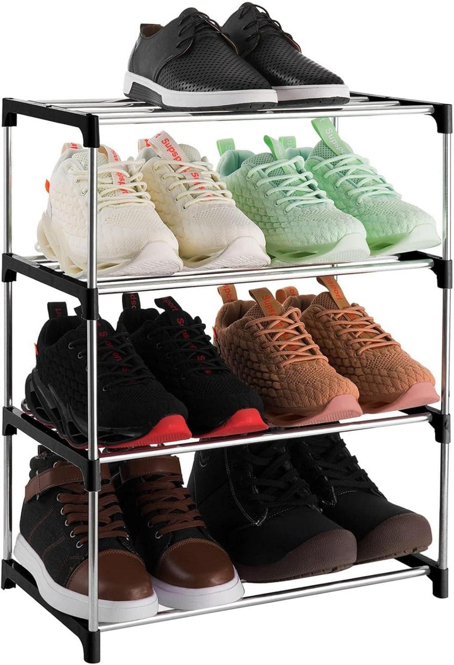 Kleines Schuhregal mit 4 Ebenen für platzsparende Aufbewahrung