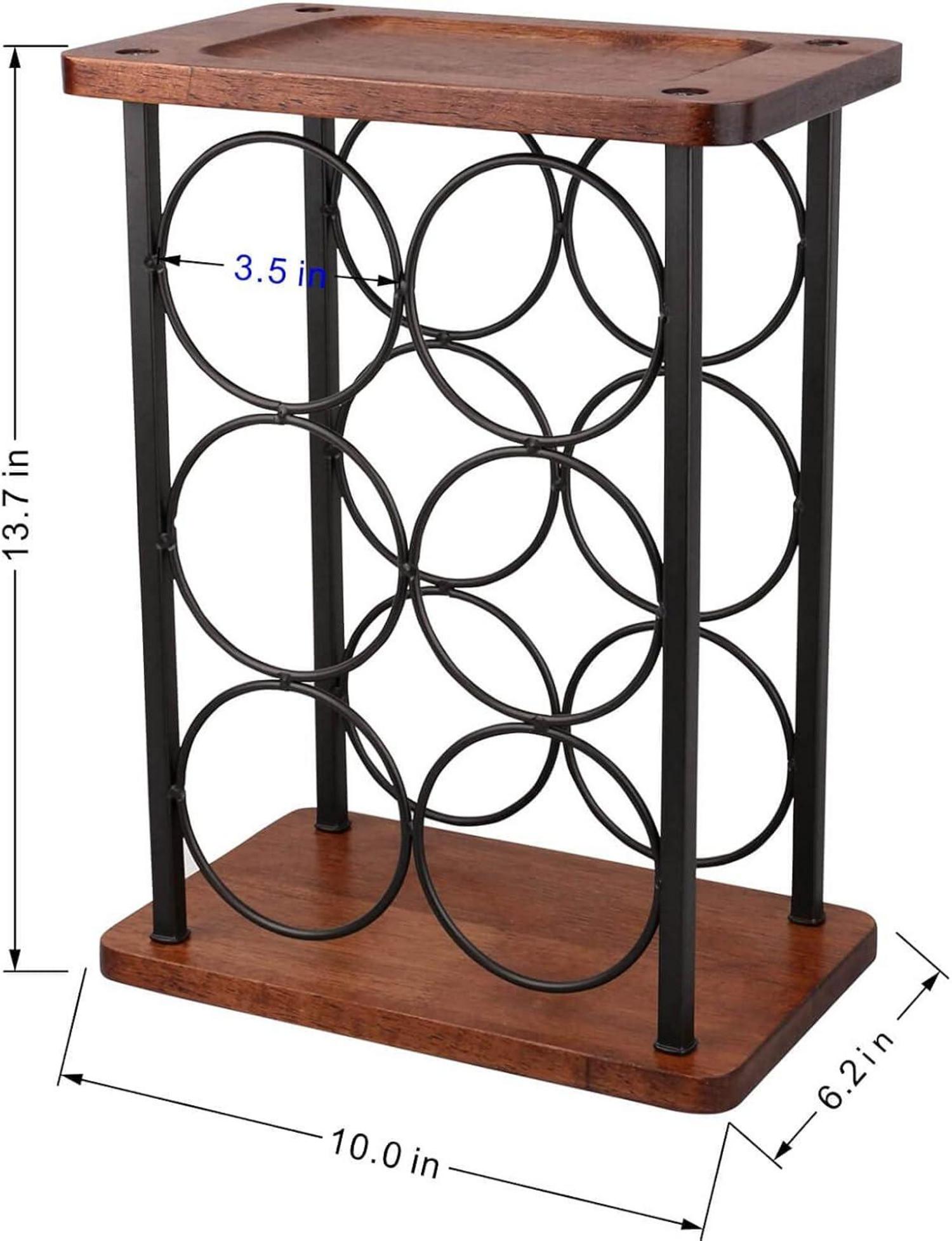 Weinflaschenhalter Weinregal Holz für 6 Flaschen, freistehend & stabil