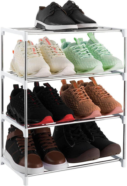 Kleines Schuhregal mit 4 Ebenen für 8 Paar Schuhe