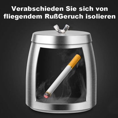 Großer Windgeschützter Aschenbecher mit Deckel für