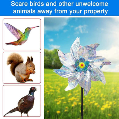 5 Stück Windrad Vogelabwehr 54cm Reflektierend Taubenabwehr