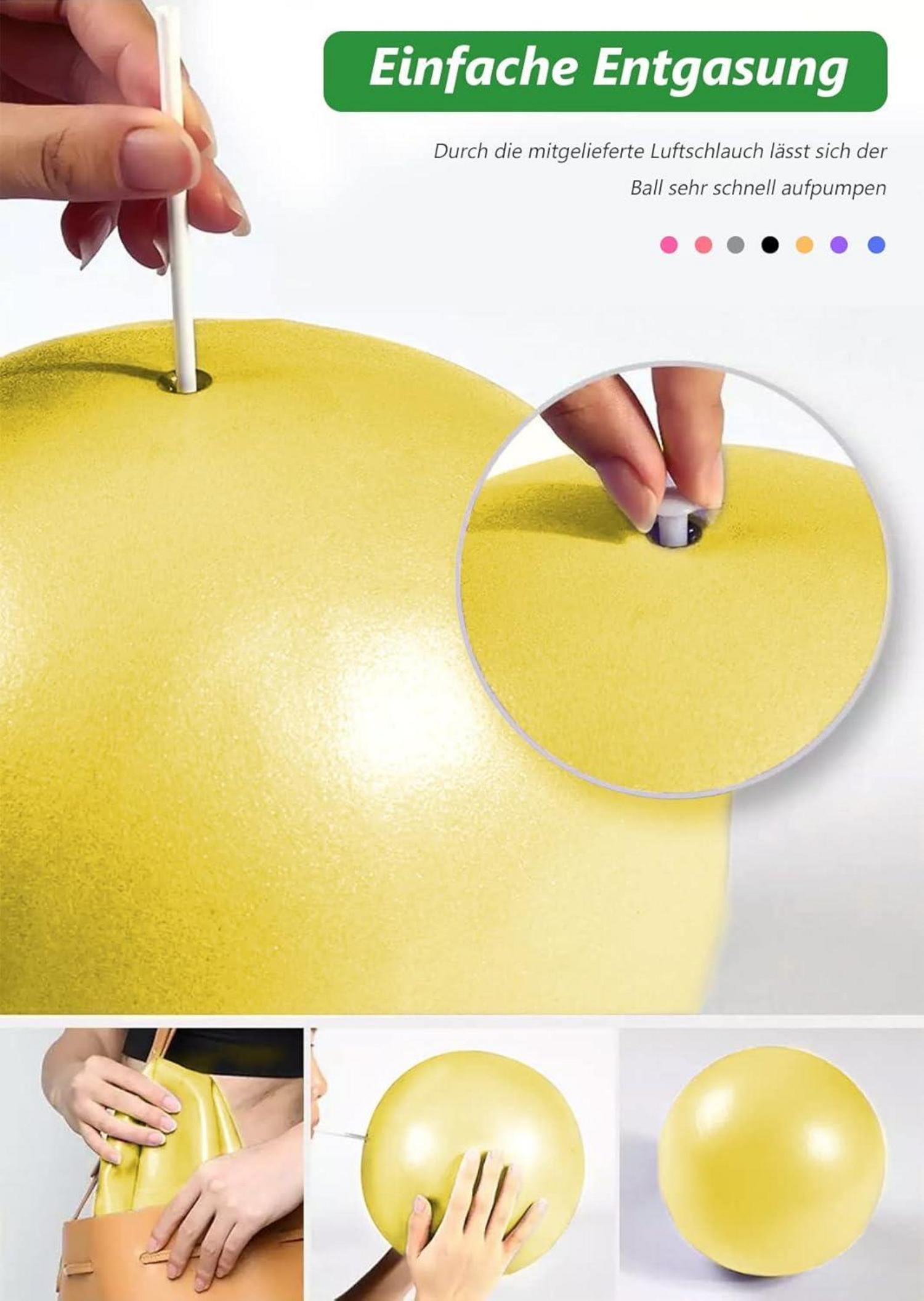 Gymnastikball 25cm Yoga Ball Baby Soft Rutschfester Fitnessball Gelb